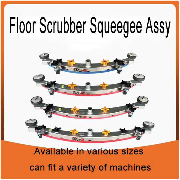 Four sizes of universal floor scrubber squeegee tool assemblies ranging from 830mm to 1200mm width.